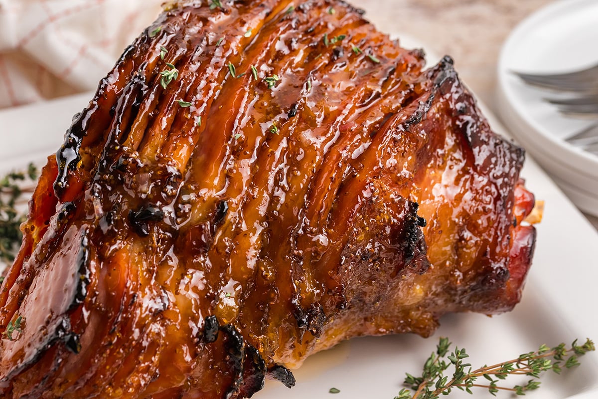 sliced riesling peach glazed ham