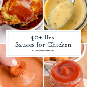 collage of sauces for chicken