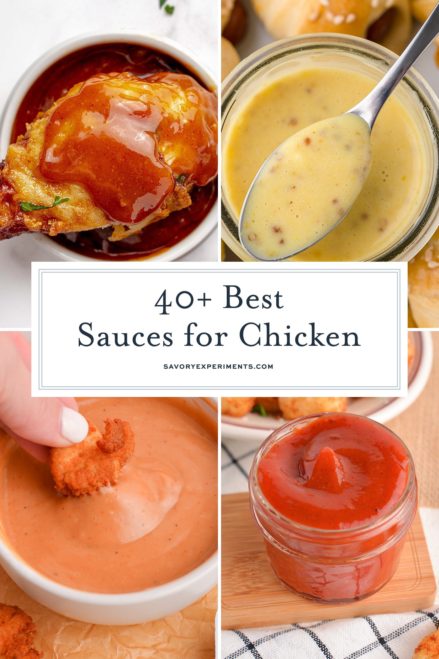 collage of sauces for chicken