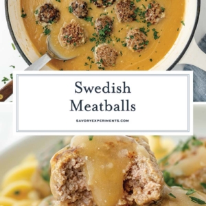 collage of swedish meatballs