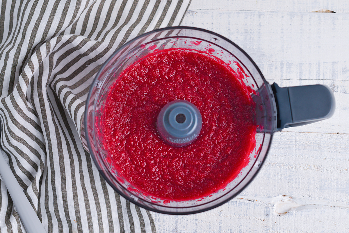 pureed beets in food processor