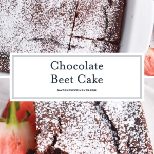 collage of chocolate beet cake