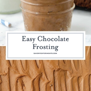 collage of chocolate frosting