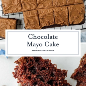 collage of chocolate mayonnaise cake for pinterest
