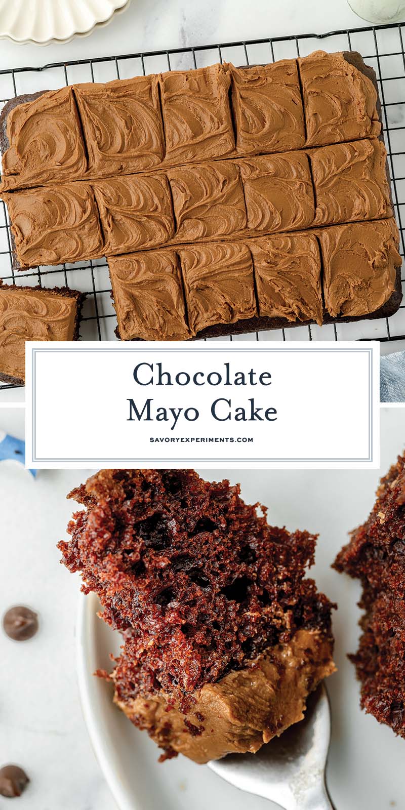 collage of chocolate mayonnaise cake for pinterest