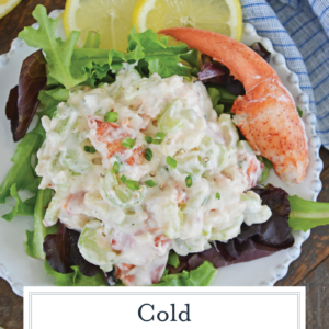 close up of lobster salad for pinterest