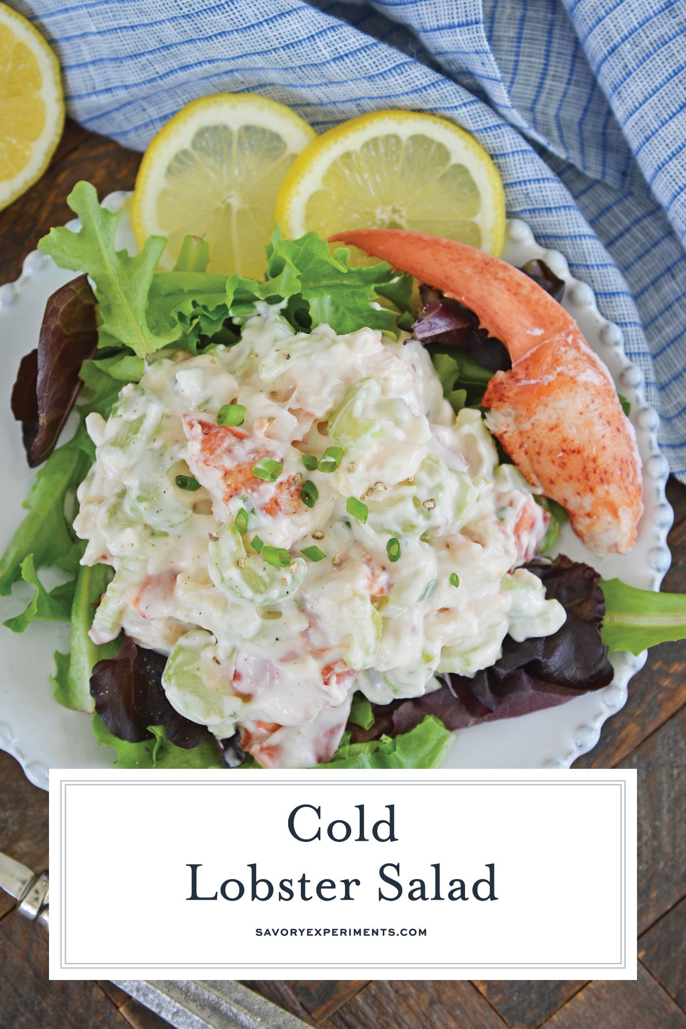 close up of lobster salad for pinterest
