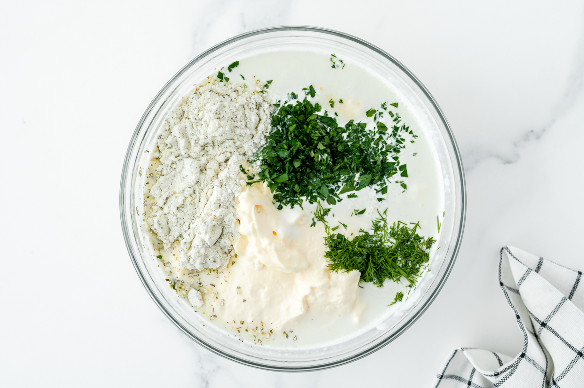 dressing ingredients in bowl