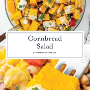 collage of cornbread salad