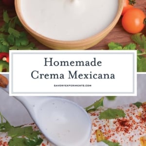 collage of crema fresca for pinterest