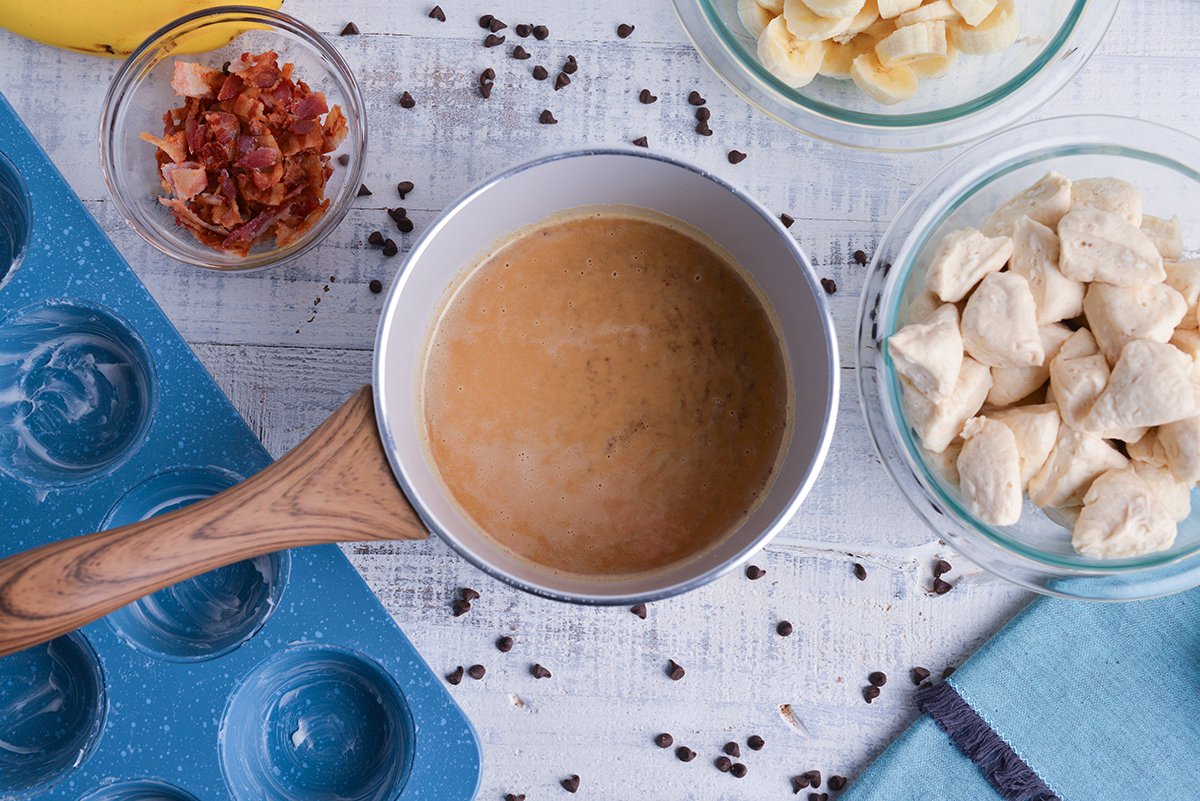 peanut butter mixture in pan