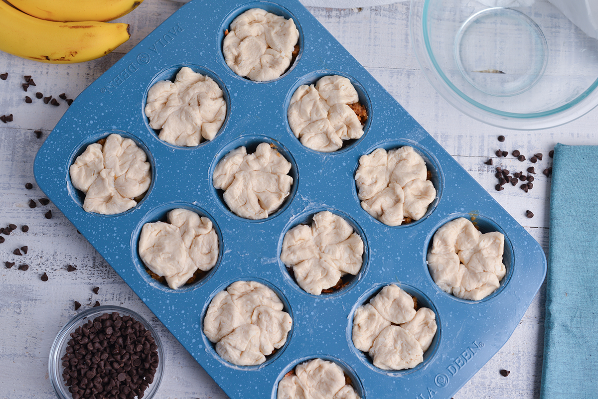 biscuit dough in muffin pan