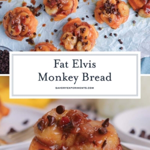 collage of fat elvis monkey bread
