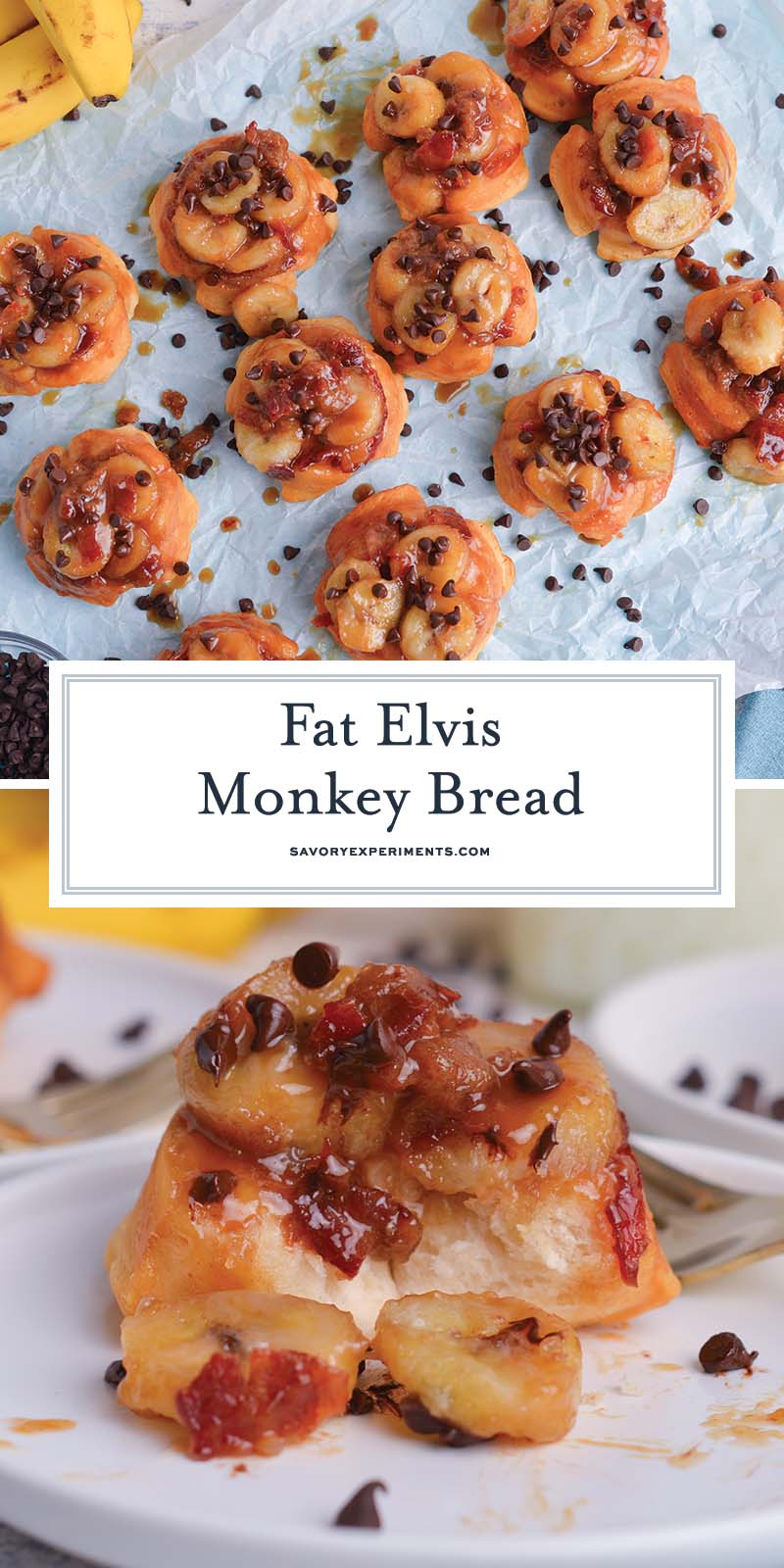 collage of fat elvis monkey bread