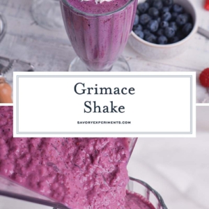 collage of grimace shake