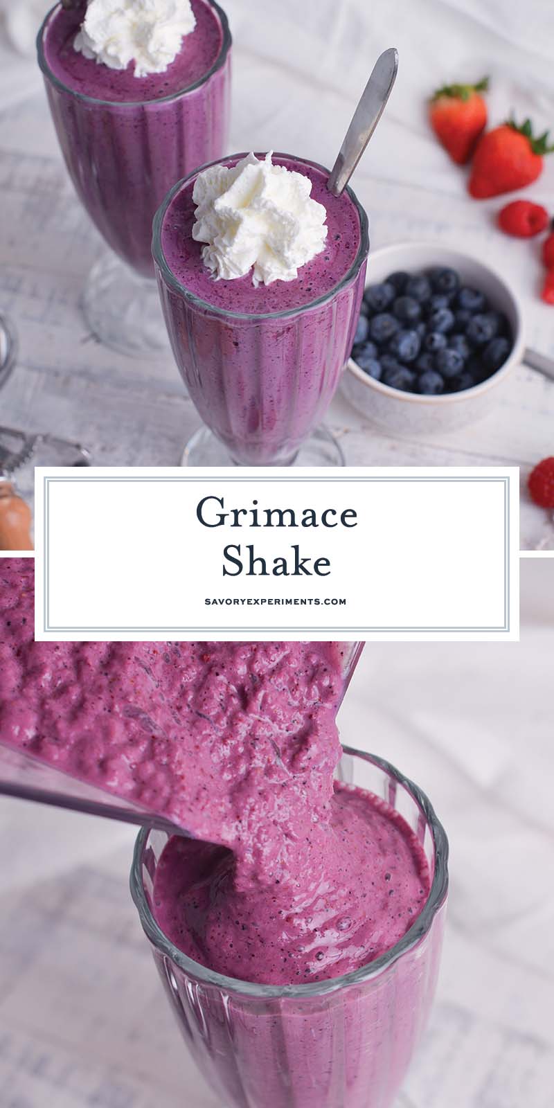 collage of grimace shake