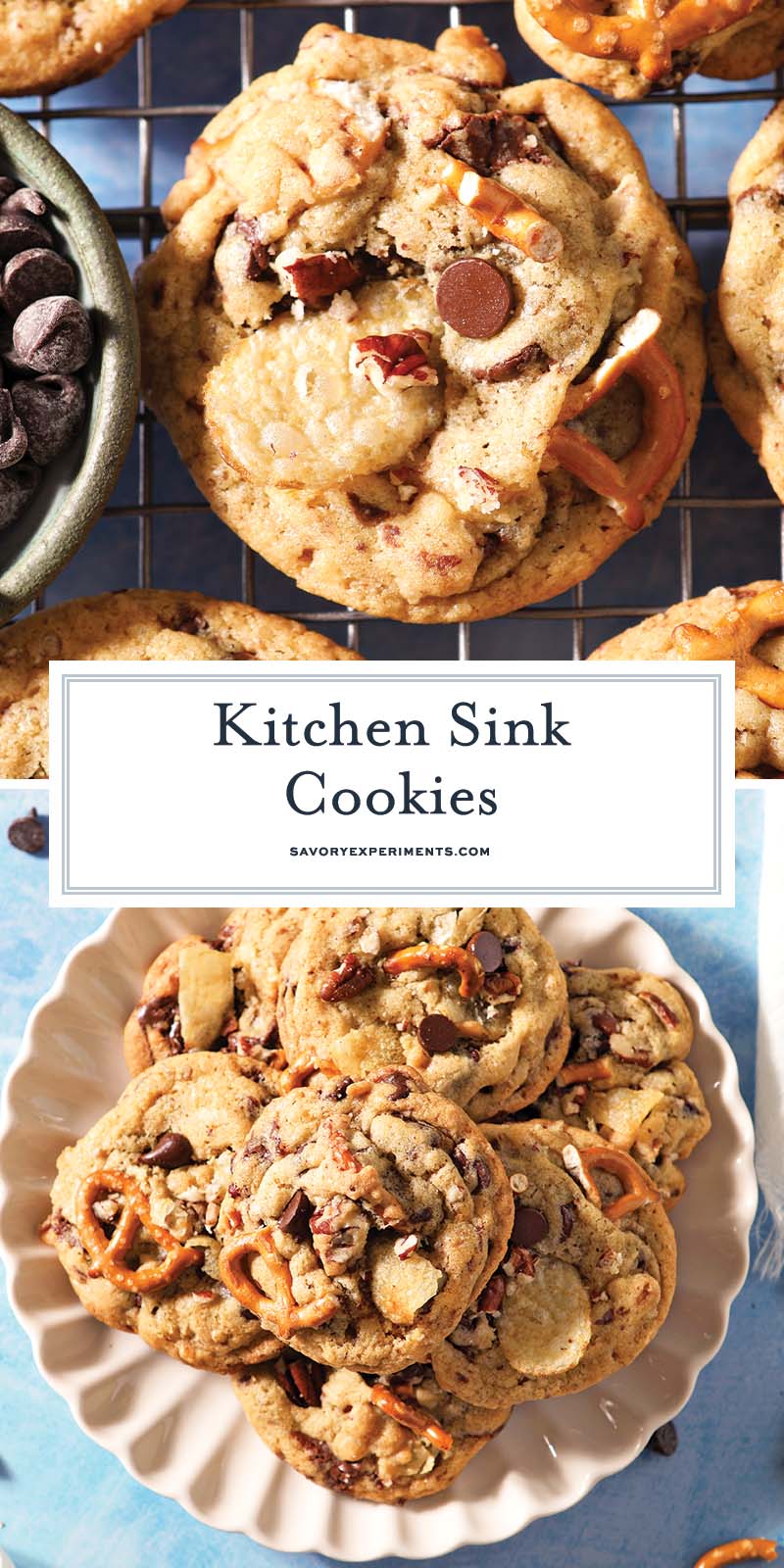 collage of kitchen sink cookies with text overlay