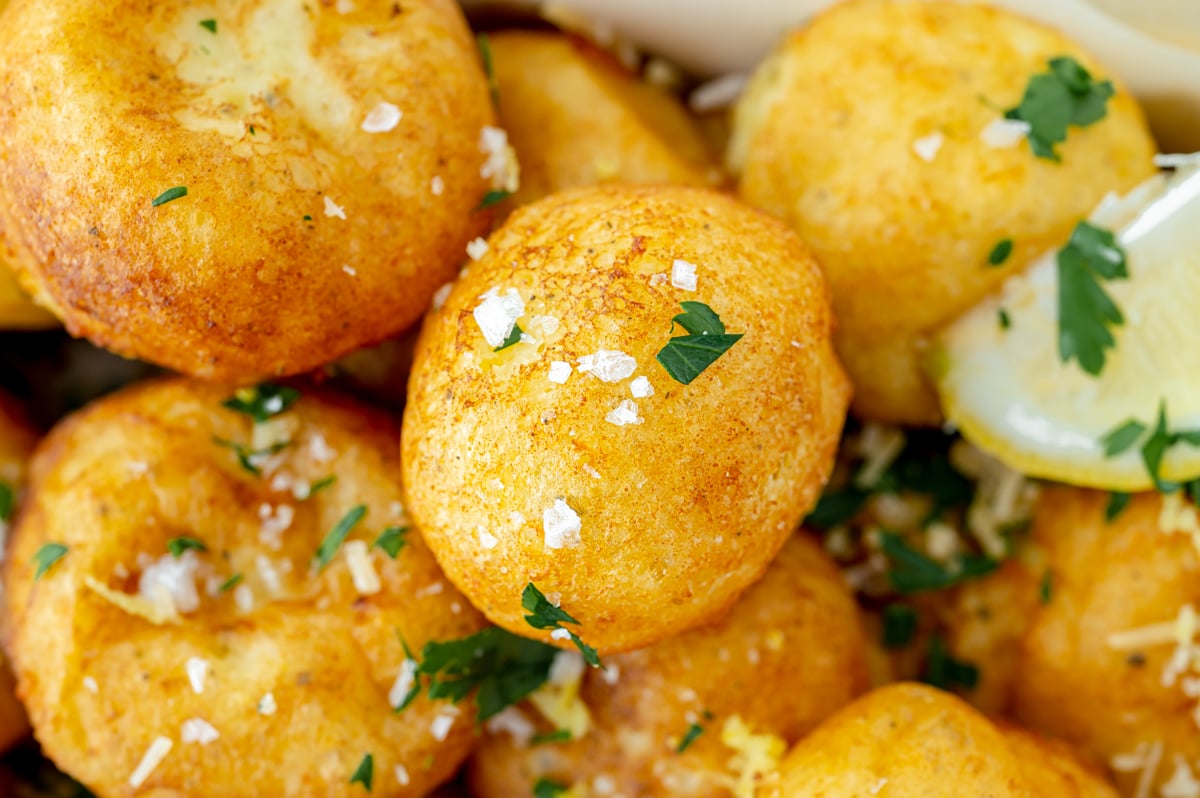 close up shot of lemon ricotta fritters