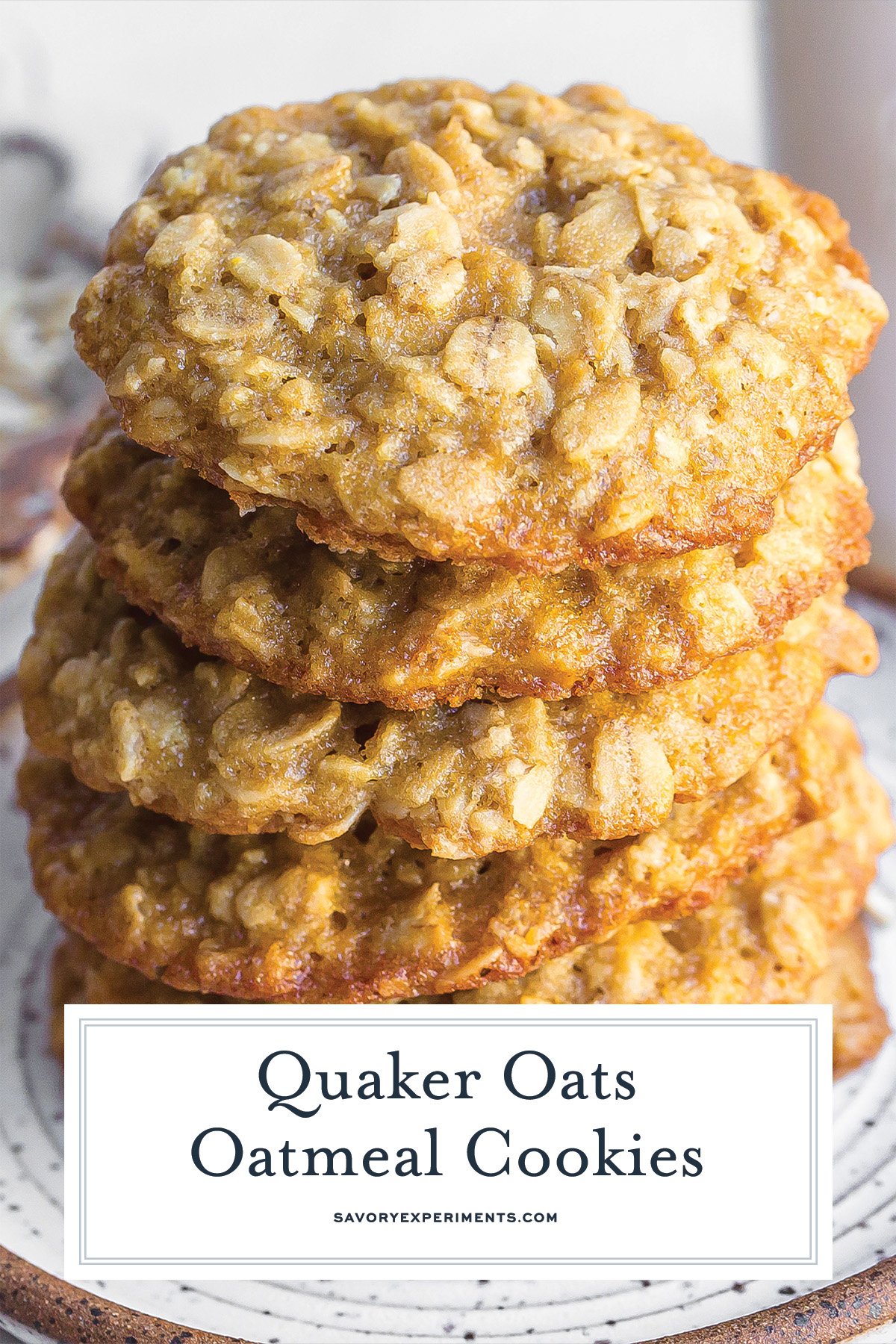 stack of quaker cookies with text overlay