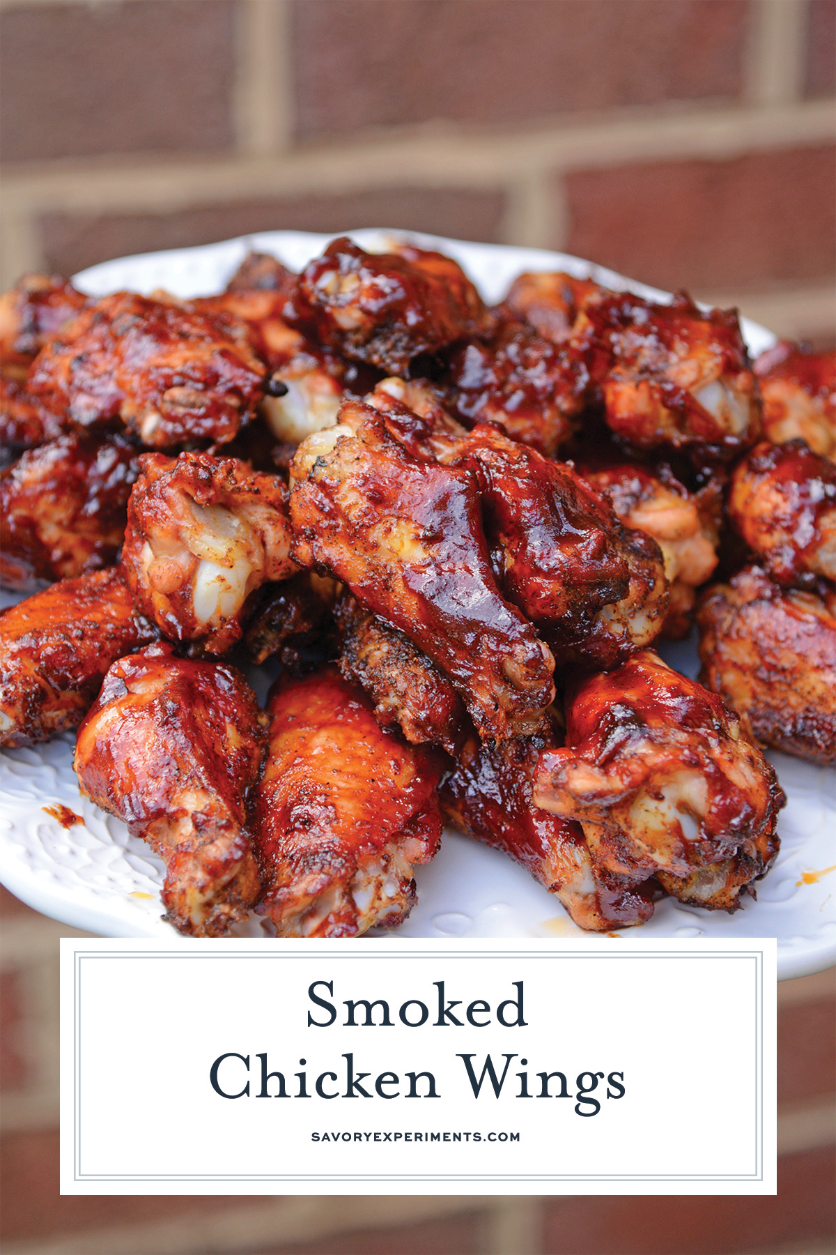 plate of BBQ wings with text overlay