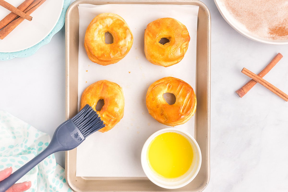 basting air fried biscuits with butter