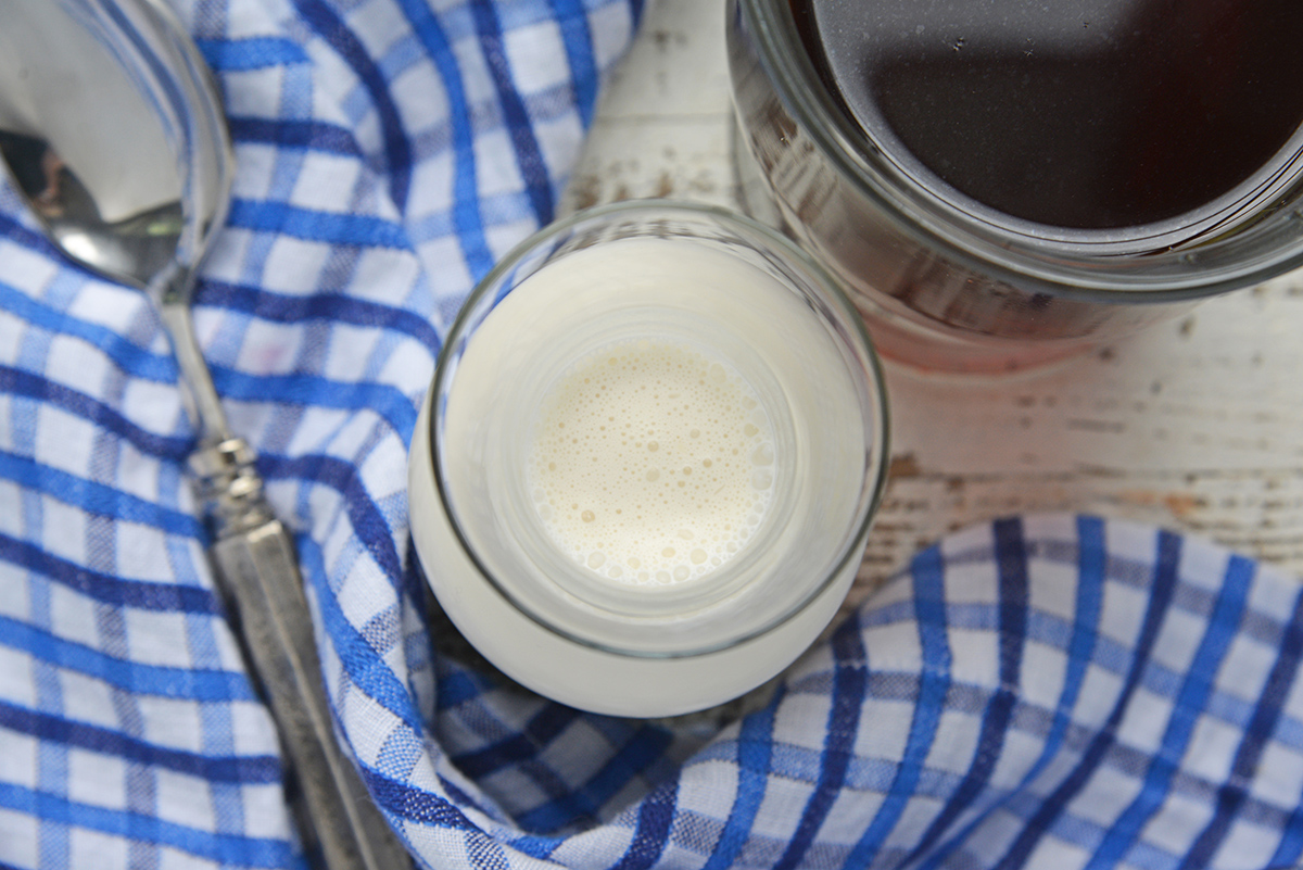 Overhead of homemade coffee creamer