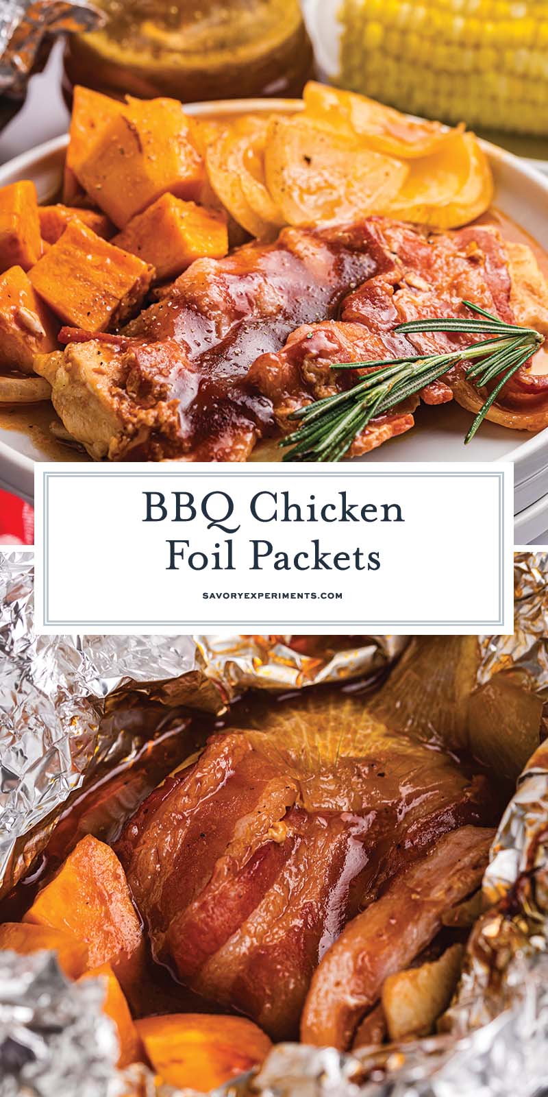 collage of chicken foil packets