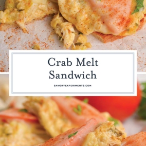 collage of crab melt