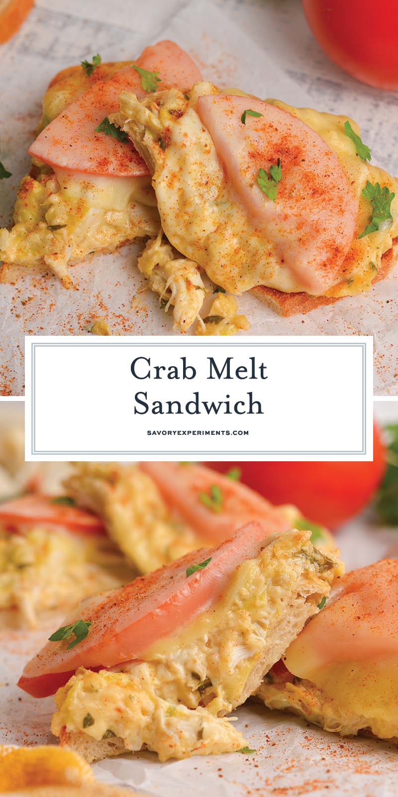 collage of crab melt