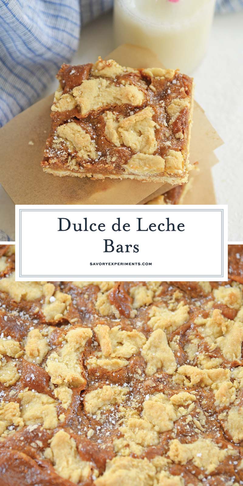 collage of dulce de leche bars for pinterest