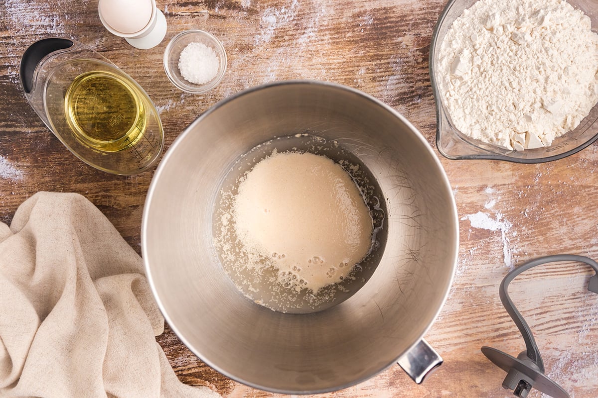 yeast blooming in bowl