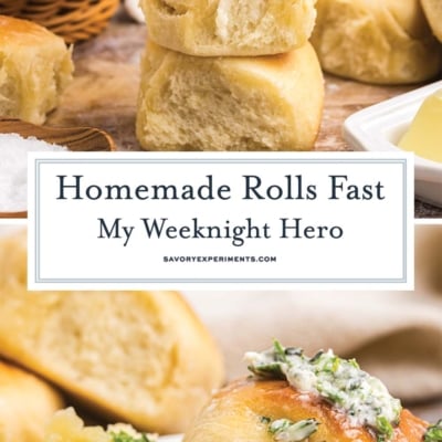 fluffy homemade rolls with butter