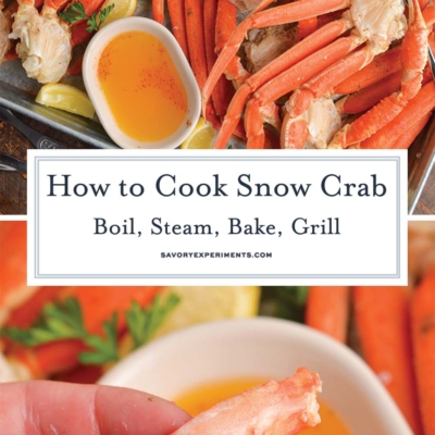 how to cook snow crab legs collage for pinterest