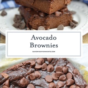 collage of flourless avocado brownies for Pinterest