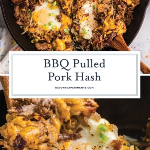 collage of bbq pulled pork hash