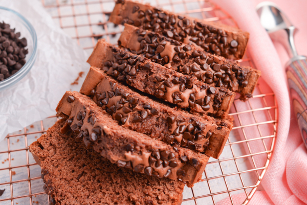 angled shot of sliced ice cream bread