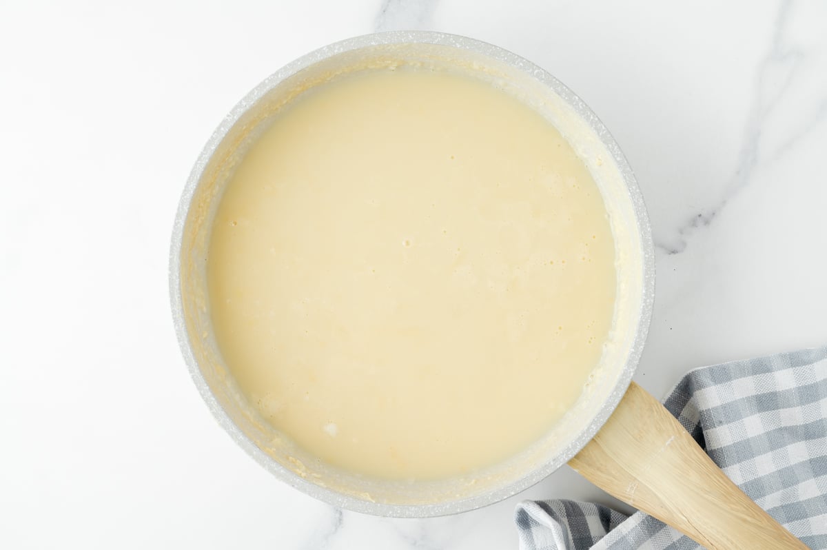 sweetened condensed milk in a pan