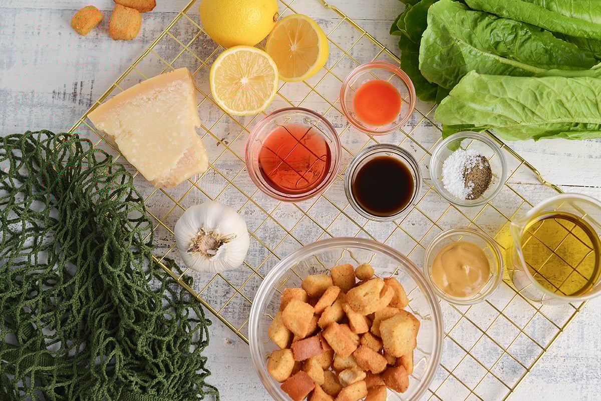 ingredients for making garlic salad dressing