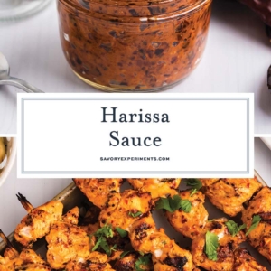 collage of harissa sauce