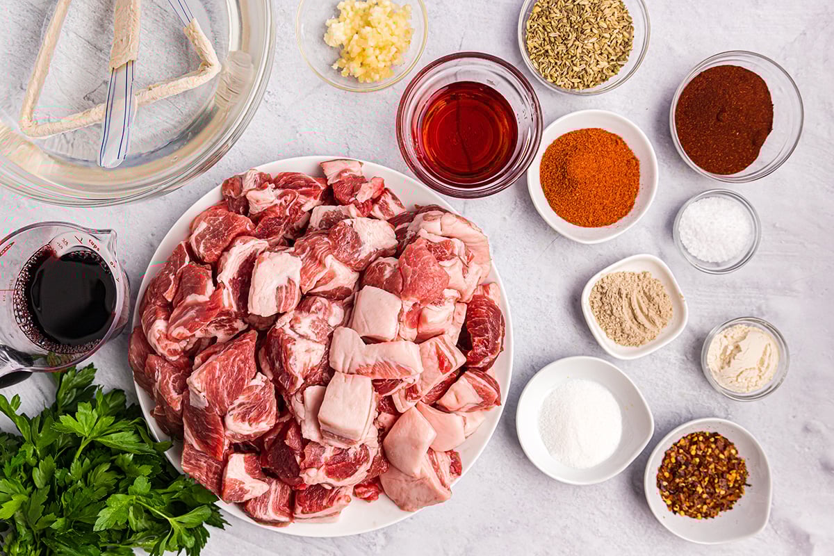 overhead shot of homemade italian sausage ingredients