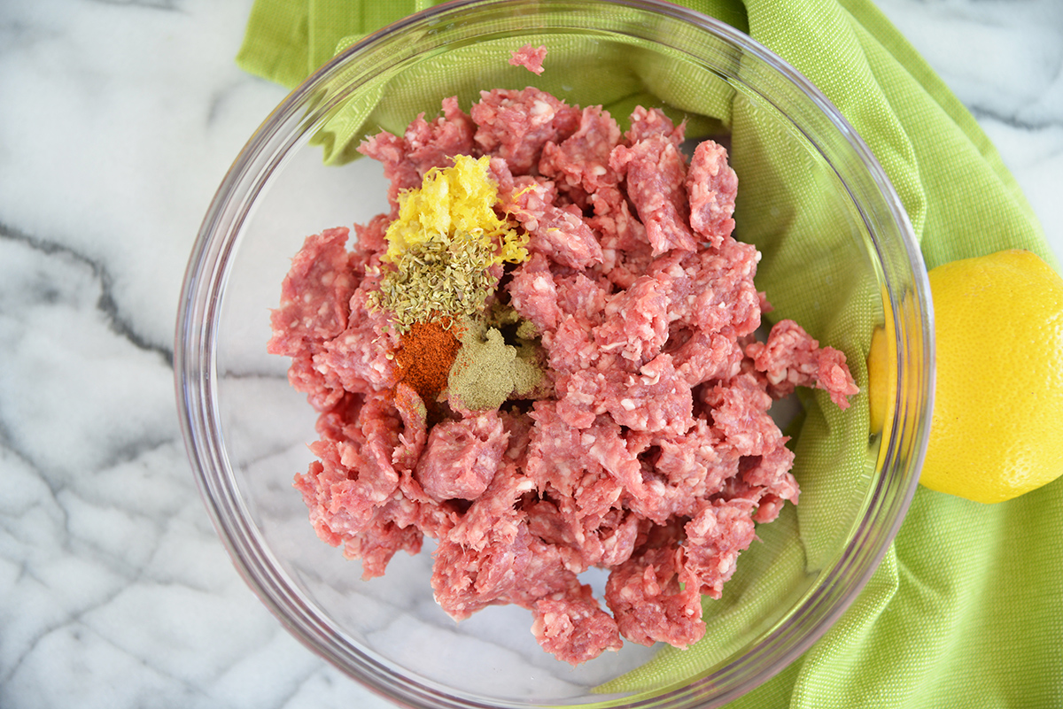 ingredients for greek lamb burgers