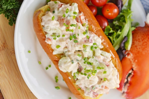 overhead of cold lobster roll