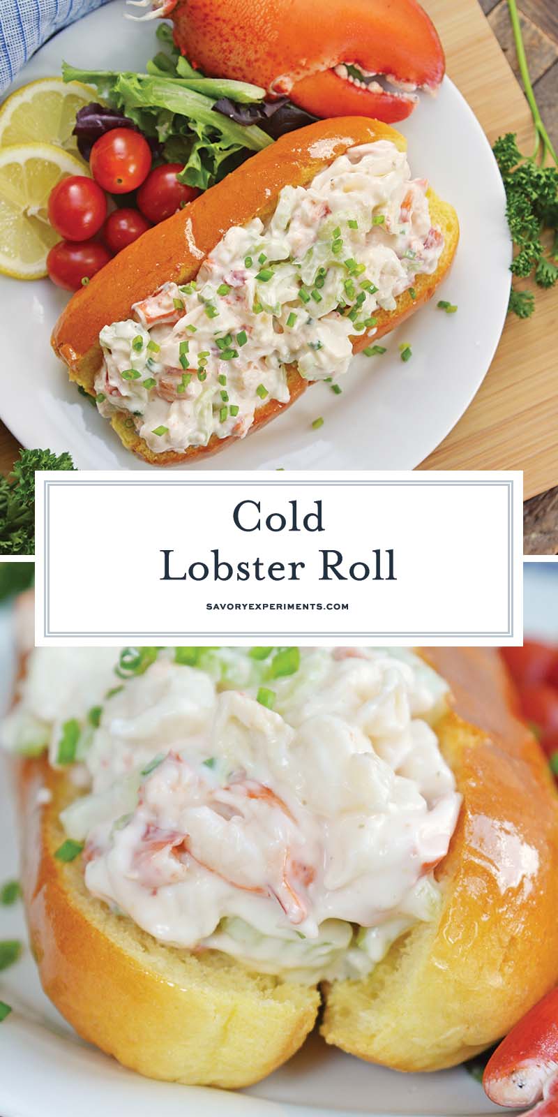 collage of cold lobster rolls for pinterest