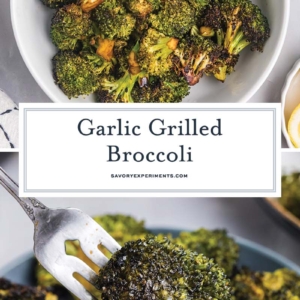 collage of grilled broccoli