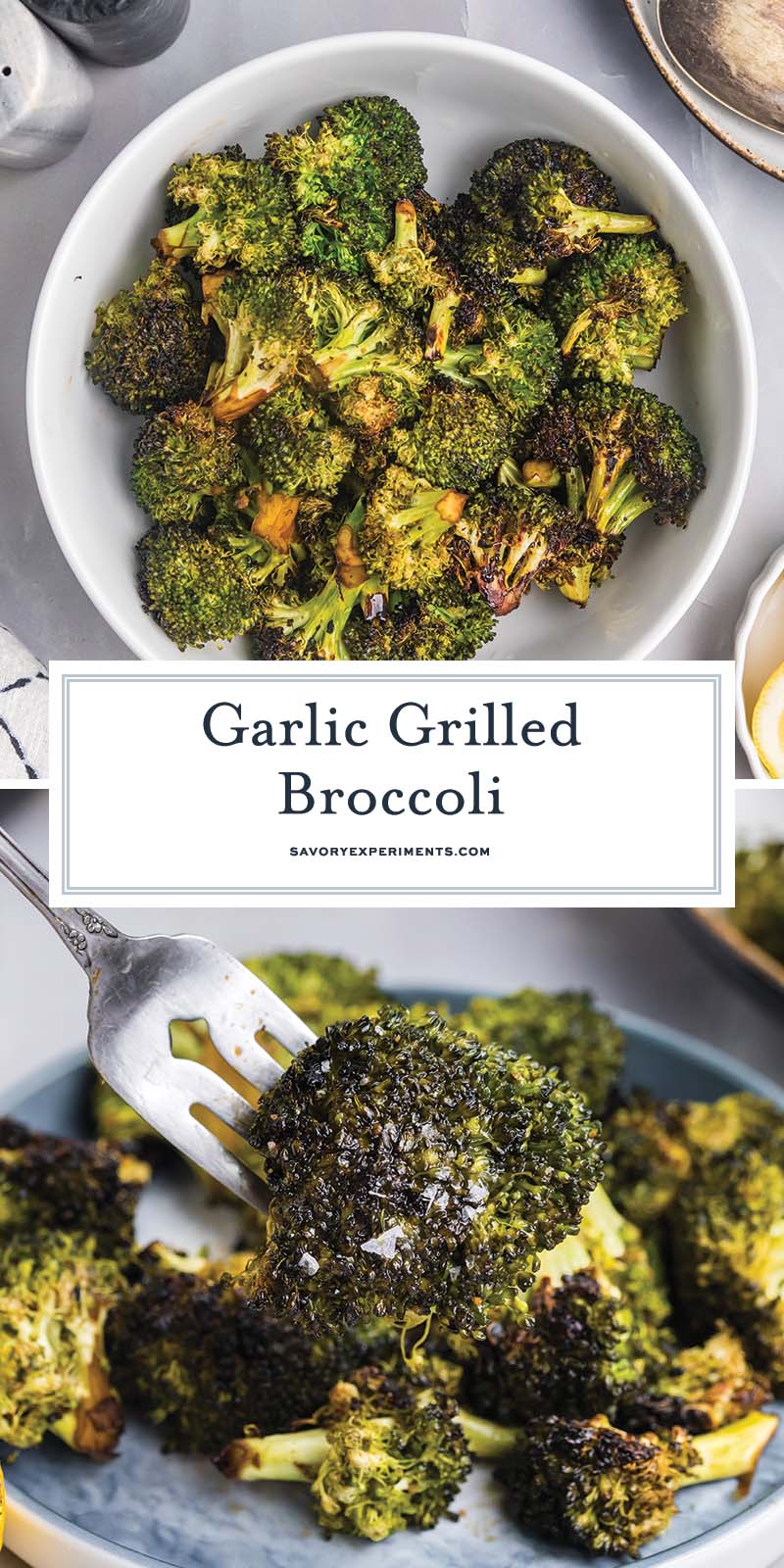 collage of grilled broccoli