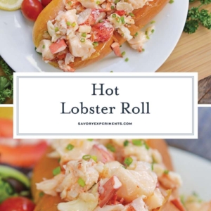 collage of hot lobster roll for Pinterest
