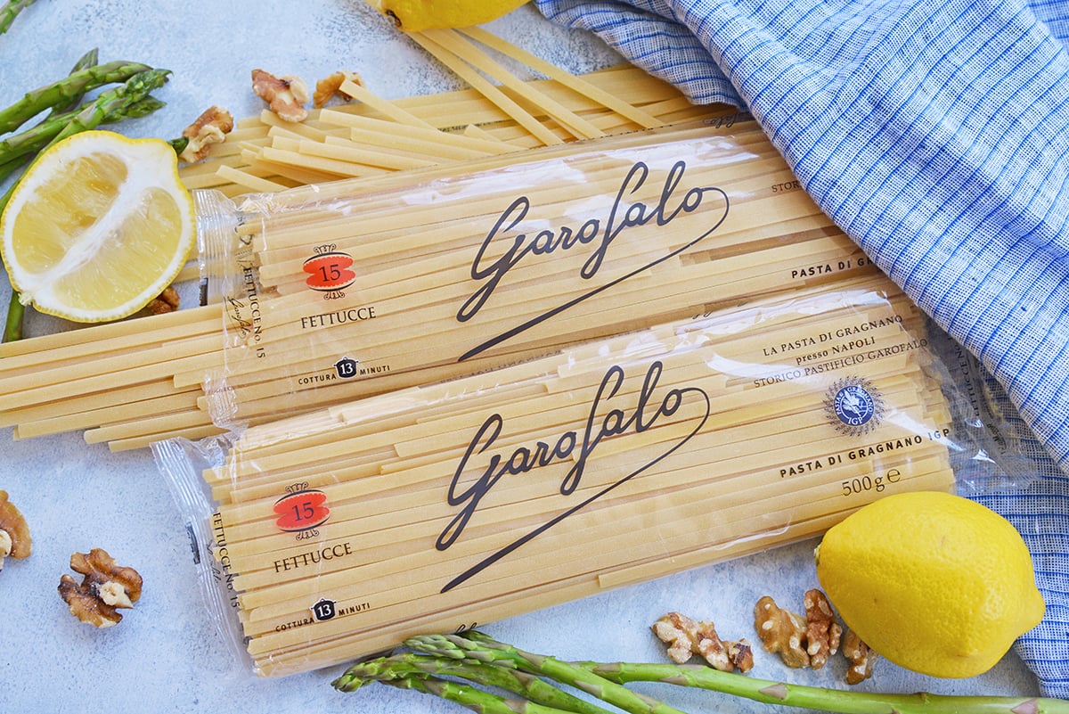 bags of dry pasta
