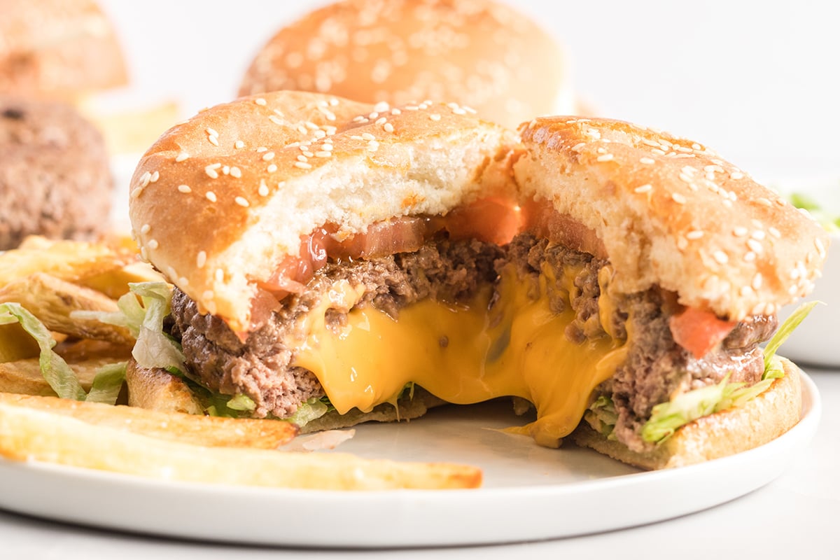 juicy lucy cut open in the center