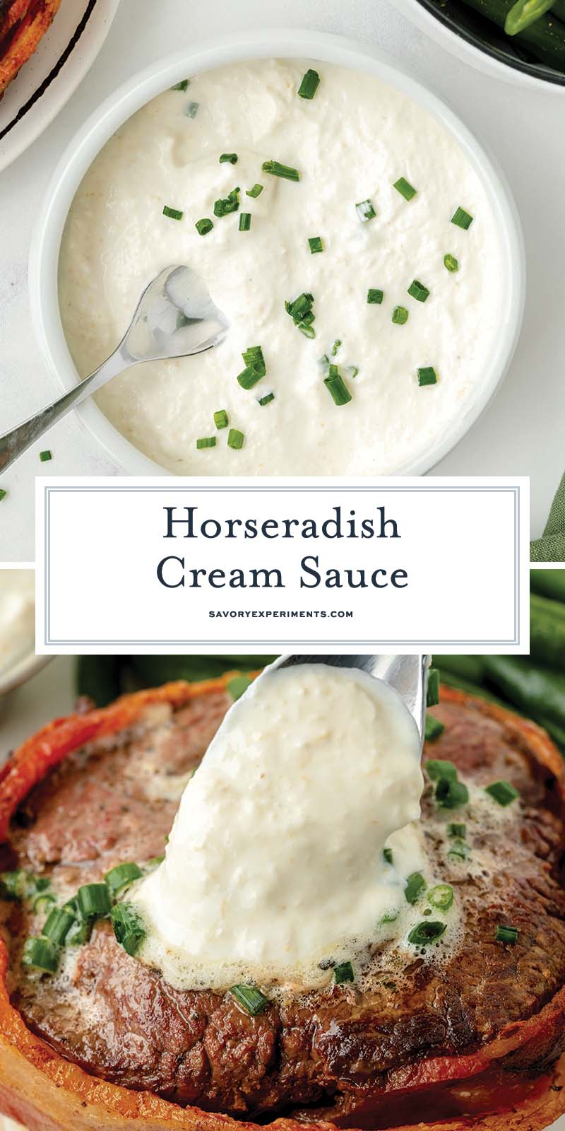 collage of horseradish cream sauce