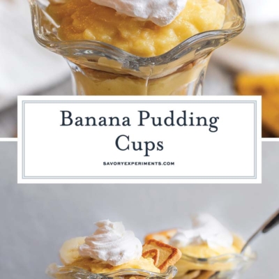 collage of banana pudding for pinterest